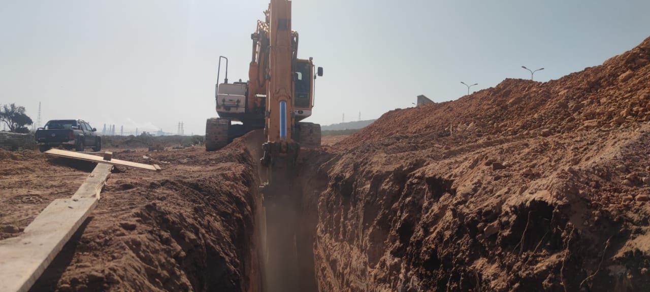 Excavation de tranchée pour câbles